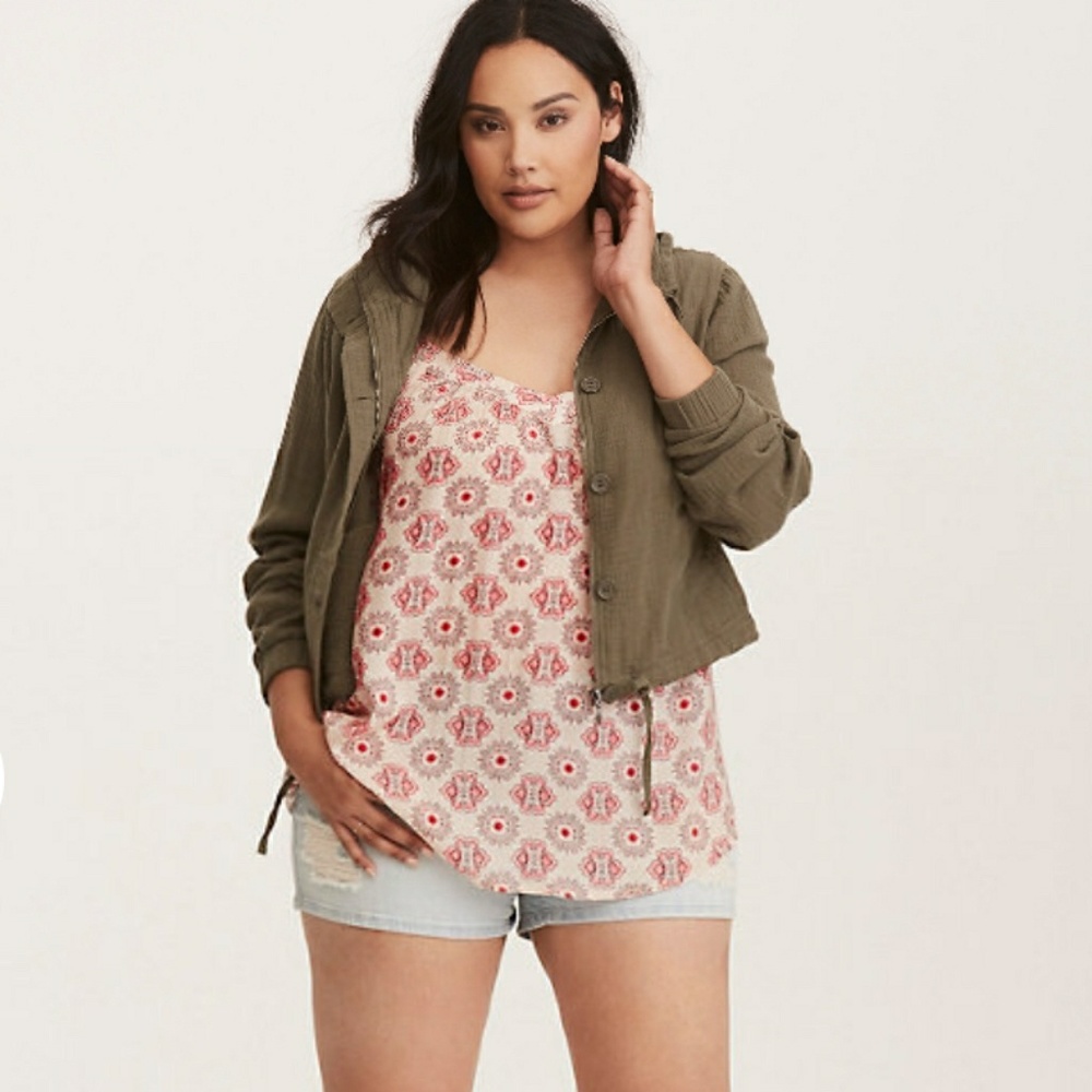 TORRID Linen Cropped Jacket